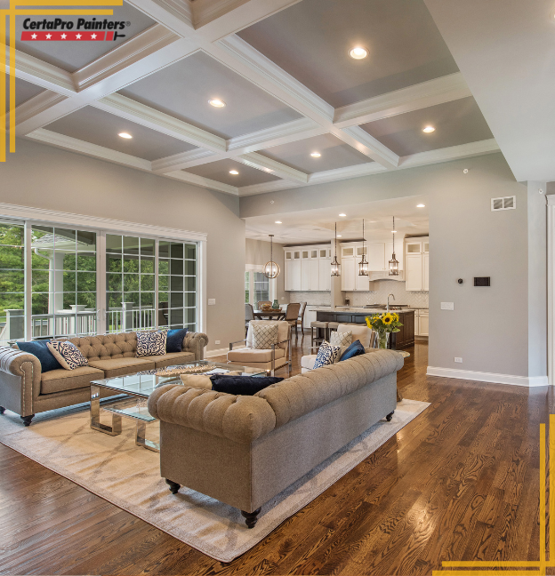 living room with couches and table