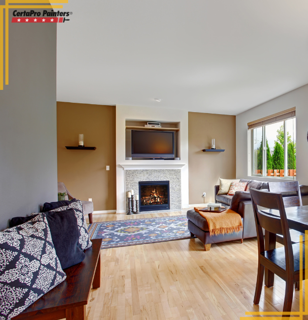 living room with fireplace