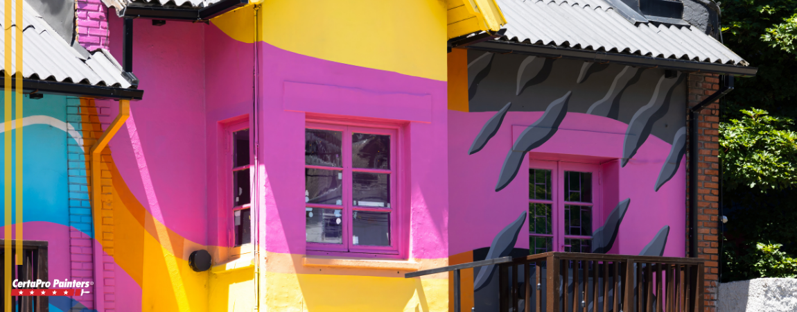 Multi-colored exterior home example showing strong and weak color contrast