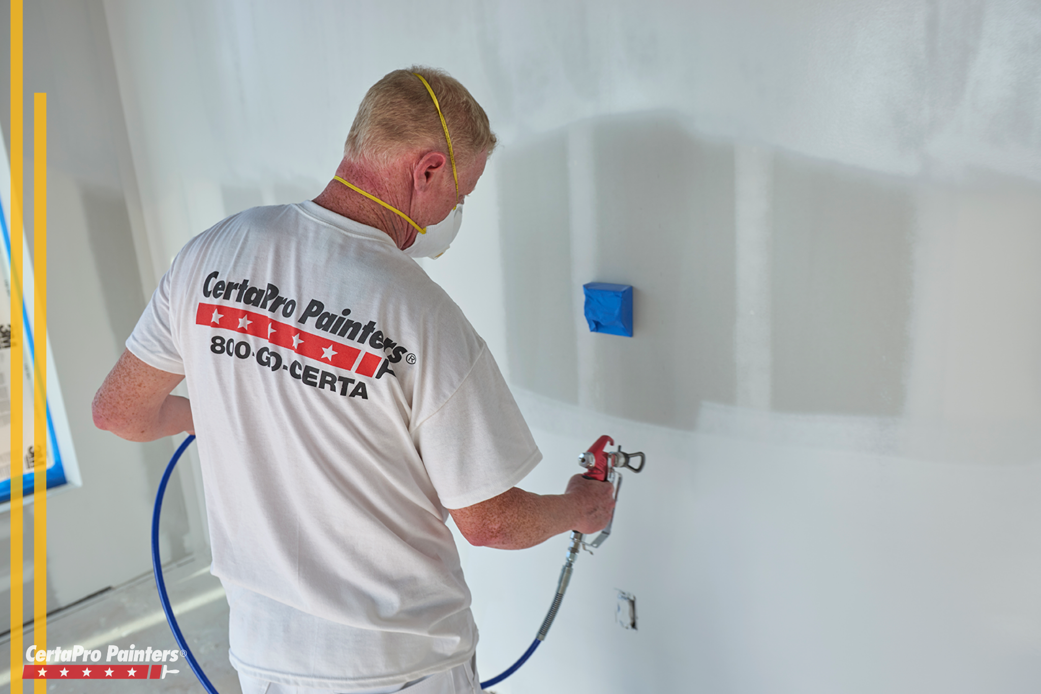 CertaPro Painters team member preparing for interior paint