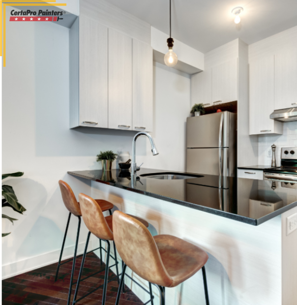 kitchen with stool chairs